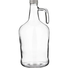 Adet (Galon) 3 Litre Saplı Zeytinyağı Şişesi Kalın Camdan Elde Üretim Retro Tüm Sıvılara Damacana