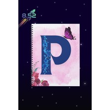 Sekizelliiki P Harfi Baskılı Spiralli Defter