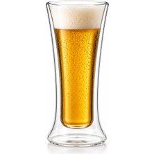 Aşkana Çift Cidarlı Cam Bardak 320 ml – Borosilikat Isıya Dayanıklı Double Wall Bardak–sıcak & Soğuk Içecek Bardağı, Şeffaf Termal Cam Kupa, Bira Kahve Çay Latte Bardağı