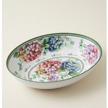 Brandani Oval Melamin Ortanca Desenli Tabak