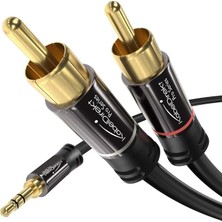 – Cinch'ten 3,5mm Jack'a Adaptör Kablosu – 1m – Çok Yönlü Tak ve Çalıştır Ses Kablosu (Aux/3,5 Mm'den 2x Cinch/rca'ya Akıllı Telefon, Tablet, Ses Çubuğu, Tv, Dizüstü Bilgisayar, Mp3)