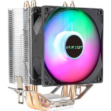 Aktuf AK4X Rainbow 4 Bakır Borulu Amd/intel Kule Tipi Yüksek Işlemci Soğutucusu Siyah