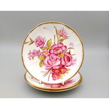My Balli Store Roslyn China Sunning Dale 3'lü Porselen Antika Ingiliz Pasta Tabağı 15CM