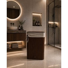 Bambu Çamaşır Sepeti 70 Lt Kirli Sepeti, Modern Banyo Düzenleyici, Bambu Oyuncak Sepeti Organizer