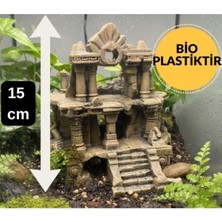 Özgürce Antik Tapınak Harabesi Temalı 15 cm Teraryum ve Mağara Dekorasyonu