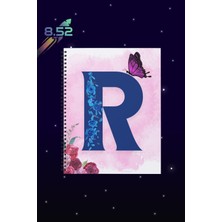 Sekizelliiki R Harfi Baskılı Spiralli Defter