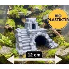 Özgürce Gri Antik Tapınak Mağarası 12 cm Teraryum Dekorasyonu