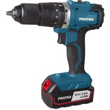Proter Pst 540 Bl 4.0 Ah 20 V Li-Ion Pil 2 Vts. Darbeli Kömürsüz Şarjlı Matkap.