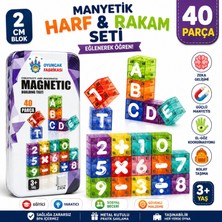 Oyuncak Fabrikası 40 Parça Manyetik Harf ve Rakam Seti 2 cm Metal Kutulu Eğitici Oyuncak (Stem)