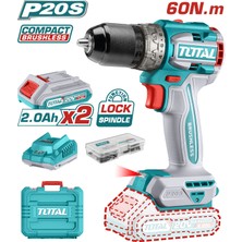Total Lı-Ion Akülü Darbesiz Matkap 2X2.0AH