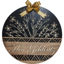 Özgürce Kişiye Özel Hoşgeldiniz Yazılı Ahşap Dekoratif Kapı Süsü