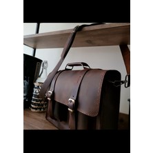 Nyc Giyim Tekstil Hakiki Dana Derisi El Dikişli Deri Evrak Çantası, Omuz Askılı, Çok Gözlü, 35X26X9 Cm, Laptop ve Tablet Için Ideal,siyah,kahve,taba Carzy Renk Seçenekleriyle,