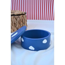 Özgürce Şeffaf Bulut Desenli Kapaklı Takı ve Banyo Organizer Kutusu