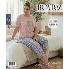 Boyraz BPS-01808  Kadın Battal Kısa Kol Kapri Takım