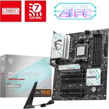MSI Msı B840 Gamıng Plus Wıfı Am5 Ddr5 8000(OC)MHZ Atx Gaming (Oyuncu) Anakart