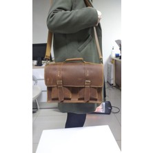Nyc Giyim Tekstil Hakiki Dana Derisi El Dikişli Deri Evrak Çantası, Omuz Askılı, Çok Gözlü, 35X26X9 Cm, Laptop ve Tablet Için Ideal,siyah,kahve,taba Carzy Renk Seçenekleriyle,