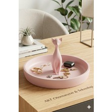 Özgürce Kedi Figürlü Takı Organizer Tepsi, Dekoratif ve Şık Aksesuar Tepsisi