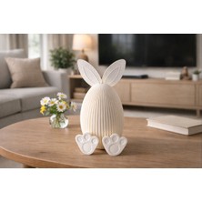 Özgürce Modern Tavşan Yüzeyli Yumurta Biblo, Şık Masa ve Salon Dekoru, 12X8 cm