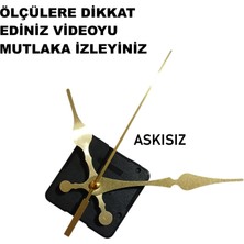 Cnr Shop 16 mm Şaft Boyu Sessiz Çalışır Saat Mekanizması Desenli Akrep-Yelkovan-Saniye-(Askısız)