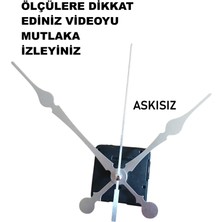 Cnr Shop 16 mm Şaft Boyu Duvar Saati Mekanizması Sessiz Çalışır Büyük Boy Akrep-Yelkovan-Saniye-(Askısız)