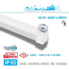 Teletek LED Etanj 60W Radar Hareket Sensörlü Aydınlatma - Otopark, Depo ve Garaj Tipi - Su Geçirmez Tavan Lambası