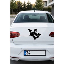 Bey Tuning 3D Sticker Batman Sticker Etiket Çıkartma Pc Laptop Araba Oto Motor 20X19 cm Siyah
