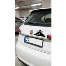 Bey Tuning 3D Sticker Bagajdan Bakan Adam Sticker Etiket Çıkartma Pc Laptop Araba Oto Motor 20X7,5 cm Siyah