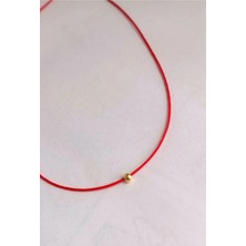 Nergis Collection Dorika Boncuklu Kırmızı Ip Kolye Choker