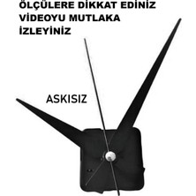 Cnr Shop Saat Makinesi, 16 mm Şaft Akar Sessiz Duvar Saati Mekanizması, Akrep-Yelkovan-Saniye-(Askısız)