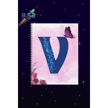 Sekizelliiki V Harfi Baskılı Spiralli Defter