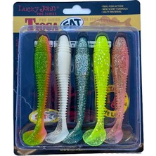 Lucky John Tioga Fat 3.9'' 9.91CM 5 Adet Silikon Yem – Mix-2