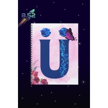 Sekizelliiki Ü Harfi Baskılı Spiralli Defter