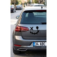Bey Tuning 3D Sticker x Göz Sticker Etiket Çıkartma Pc Laptop Araba Oto Motor 15X15 cm Siyah