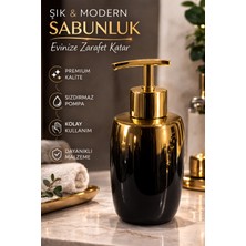 Özgürce Modern Siyah Gold Sabunluk, Şık Banyo ve Lavabo Dekoru
