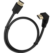 BK Teknoloji 270° Açılı HDMI Kablo 1.5 Metre – L Tipi Erkek-Erkek Görüntü Kablosu