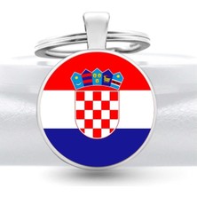 Tamgacrafts Hırvatistan Croatia Bayrağı Metal Anahtarlık Hediyelik