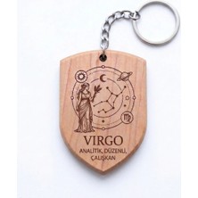 Tamgacrafts Başak Virgo Burcu Ahşap Anahtarlık Takımyıldızı Isim Yazılabilir