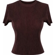 Trender 6231 Kahverengi Kadın T-Shirt 26YLN2000068