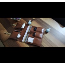 Nyc Giyim Tekstil Hakiki Dana Derisi El Yapımı Organizer Çanta, Tablet ve Laptop Bölmeli, Toplantı ve Iş Gezileri Için Ideal