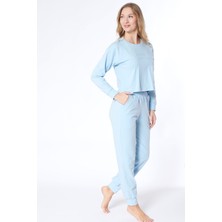 Dowry Kadın Uzun Kollu Pijama Takımı – Rahat Ev Giyim Eşofman Pijama Takım 09-278