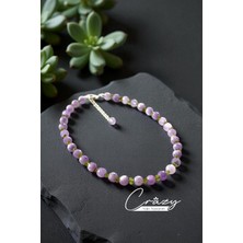 Crazy Takı Tasarım Lavender Ametist & Peridot (Zebercet) Doğaltaş Kadın Kolye 925 Ayar Gümüş
