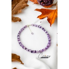 Crazy Takı Tasarım Ametist-Lavender Ametist Doğaltaş Kadın Kolye 925 Ayar Gümüş