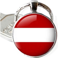 Tamgacrafts Avusturya Austria Bayrağı Metal Anahtarlık Hediyelik