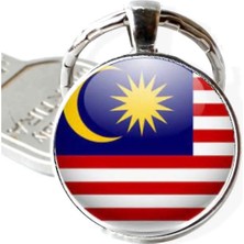 Tamgacrafts Malezya Malaysia Bayrağı Metal Anahtarlık Hediyelik
