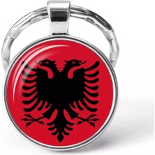 Tamgacrafts Arnavutluk Albania Bayrağı Metal Anahtarlık Hediyelik