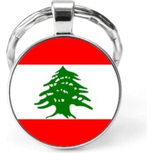 Tamgacrafts Lübnan Lebanon Bayrağı Metal Anahtarlık Hediyelik