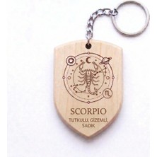 Tamgacrafts Akrep Scorpio Burcu Ahşap Anahtarlık Takımyıldızı Isim Yazılabilir