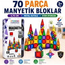 Oyuncak Fabrikası Manyetik Yapı Blokları 70 Parça 3,75 cm Metal Saklama Kutulu Eğitici Stem Oyuncak