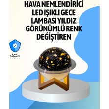 Siv Ticaret Mey Ithalat® Projektör Işıklı ve Aromaterapi Destekli Taşınabilir Nemlendirici Cihaz USB Bağlantılı