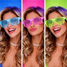 Siv Ticaret Mey Ithalat® Neon Fosforlu Panjur Gözlük 12 Adet – 80’ler 90’lar Parti Stili